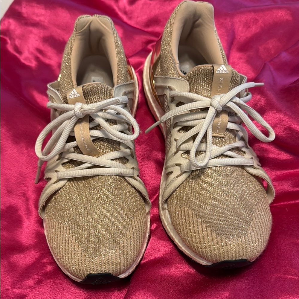 Adidas Ultra boost Stella McCartney Gold Sneakers with Cushioned Sole - used